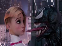 Anime Venom fucks Gwen of spider man on top of the building